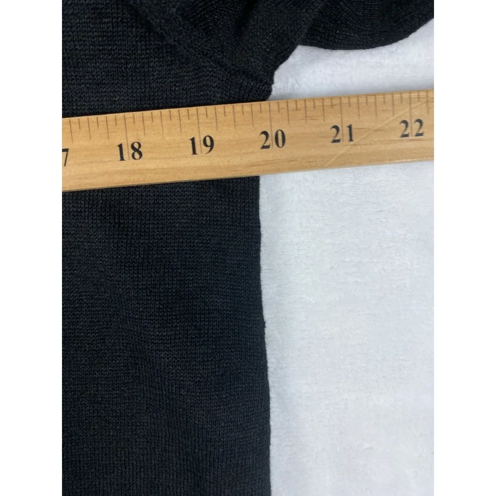 Garnet Hill 100% Linen Knit Cardigan Sweater Women Sz S Black Coastal Minimalist - Picture 5 of 13